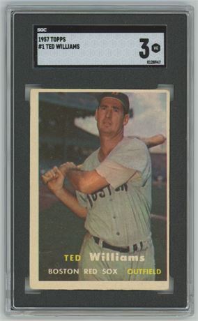 1957 Topps #1 Ted Williams SGC 3 VG