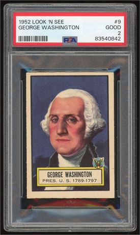 1952 Look 'N See #9 George Washington PSA 2 GOOD