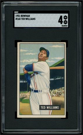 1951 Bowman #165 Ted Williams SGC 4 VGEX