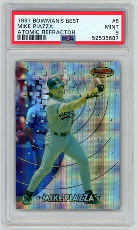 1997 Bowman's Best #5 Mike Piazza Atomic Refractor PSA 9 MINT Pop 10 Highest
