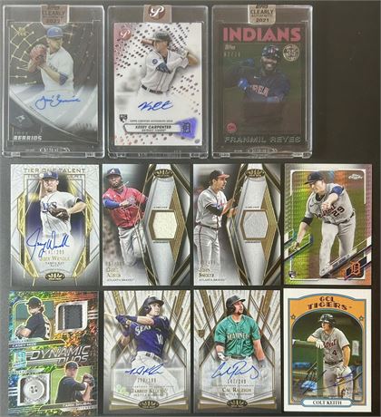 2021-23 Baseball Star Auto/Relic Lot (11) w/ Berrios, Carpenter, Reyes, Keith