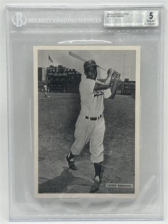 1954 All-Star Phot Pack #21 Jackie Robinson BVG 5 EX, Pop 1, 2 Higher