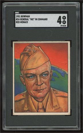 1951 Bowman #24 General "Ike" In Command Red Menace SGC 4 VGEX