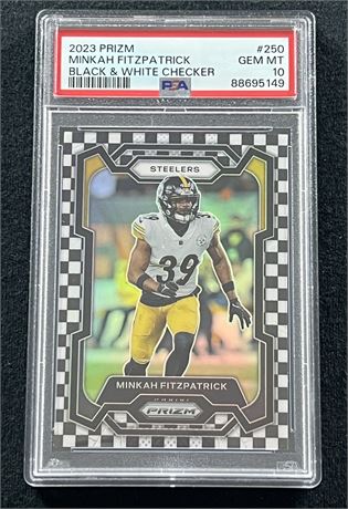 2023 Panini Prizm #250 Black and White Checker Minkah Fitzpatrick PSA GEM MT 10