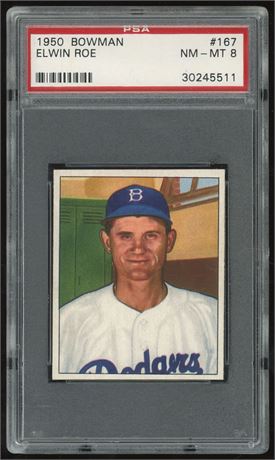 1950 Bowman #167 Preacher Roe PSA 8 NMMT