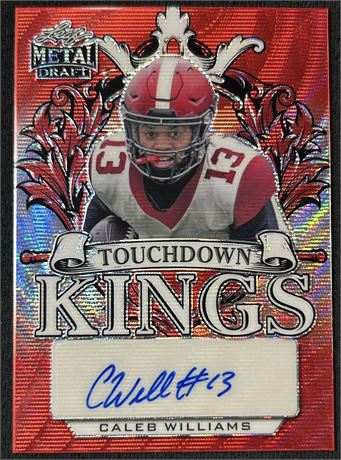2022 Leaf Metal Draft Touchdown Kings Caleb Williams RC Red Auto 2/4