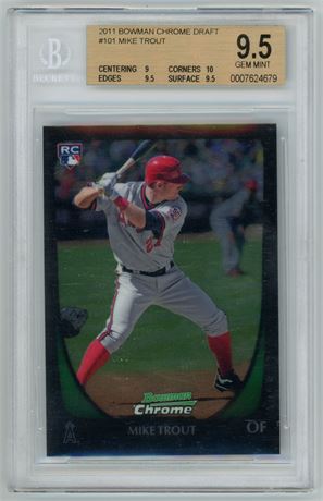 2011 Bowman Chrome Draft Mike Trout RC BGS 9.5 GEM MINT