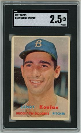 1957 Topps #302 Sandy Koufax SGC 2.5 GOOD+