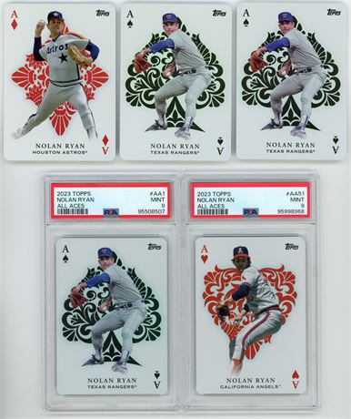 2023 Topps Nolan Ryan All Aces PSA Graded/Raw Lot (5)