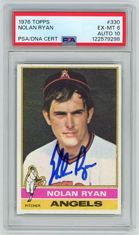 1976 Topps #330 Nolan Ryan PSA 6 Auto 10 Sharp