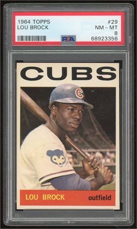 1964 Topps #29 Lou Brock PSA 8 NMMT CENTERED