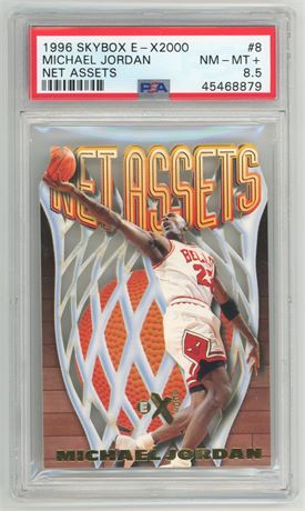 1996 Skybox E-X2000 #8 Michael Jordan Net Assets PSA 8.5 NMMT+