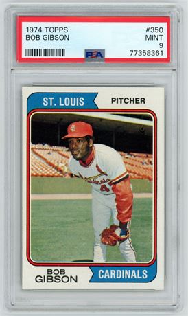 1974 Topps #350 Bob Gibson PSA 9 MINT Only 25 Higher