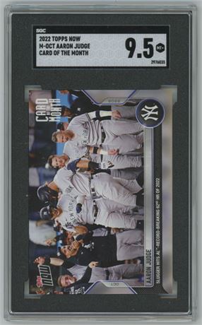 2022 Topps Now Aaron Judge Card of the Month HR #62 SGC 9.5 MINT+