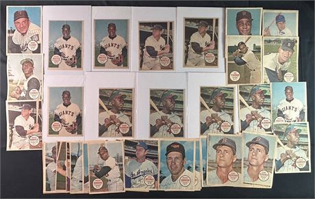 1967 Topps Pin-Ups Complete Set 1-32 w/ 26 dups including Mantle, Mays & Aaron