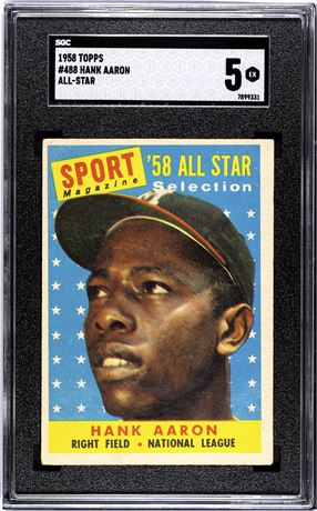 1958 Topps #488 Hank Aaron AS SGC 5 EX