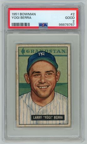 1951 Bowman #2 Yogi Berra PSA 2 GOOD