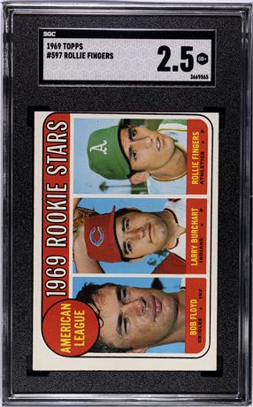 1969 Topps #597 Rollie Fingers RC SGC 2.5 GOOD+