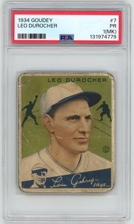 1934 Goudey #7 Leo Durocher PSA 1 POOR (MK)