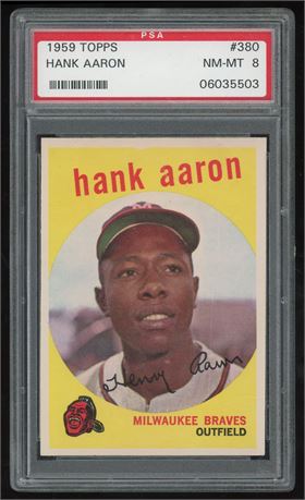 1959 Topps #380 Hank Aaron PSA 8 NMMT Great Eye Appeal