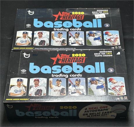 2020 Topps Heritage Baseball Hobby Box Lot (2) Factory Sealed