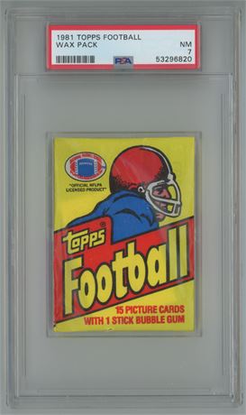 1981 Topps Football Wax Pack PSA 7 NM