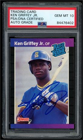 1989 Donruss #33 Ken Griffey Jr RC PSA Auto 10