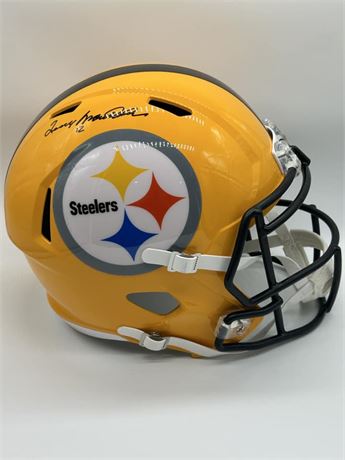 Terry Bradshaw Steelers Gold Full-Sized Speed Rep Helmet Beckett COA