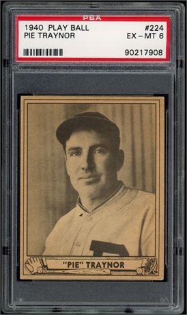 1940 Play Ball #224 Pie Traynor PSA 6 EXMT