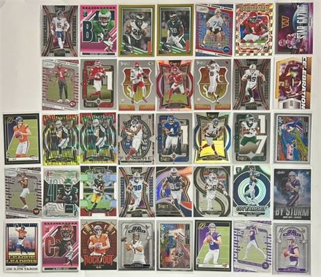 2023-2025 NFL Football Stars, Rookie, and Numbered Lot (38) w/ Maye and Daniels