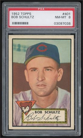 1952 Topps #401 Bob Schultz Hi # PSA 8 NMMT Only 7 Higher