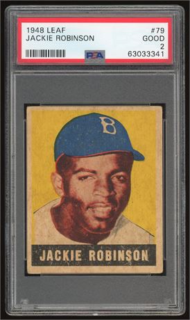 1948 Leaf #79 Jackie Robinson RC PSA 2 GOOD