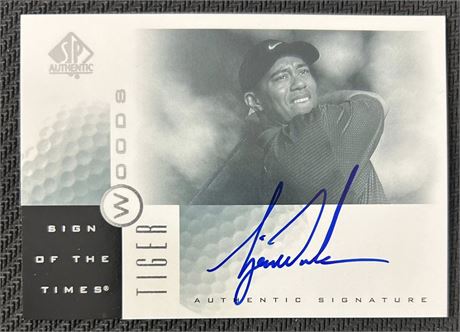 2001 SP Authentic Tiger Woods RC Sign of the Times Auto