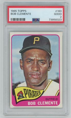 1965 Topps #160 Roberto Clemente PSA 2 GOOD