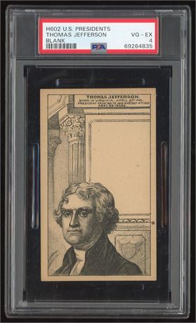 1880 H602 US Presidents Thomas Jefferson Blank Back PSA 4 VGEX