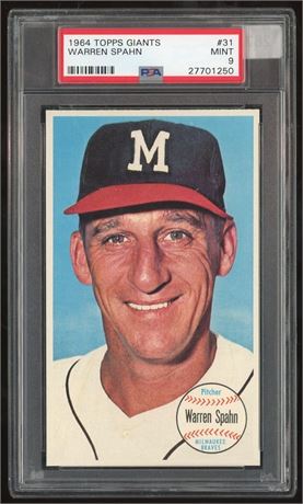 1964 Topps Giants #31 Warren Spahn PSA 9 MINT