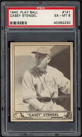 1940 Play Ball #141 Casey Stengel PSA 6 EXMT