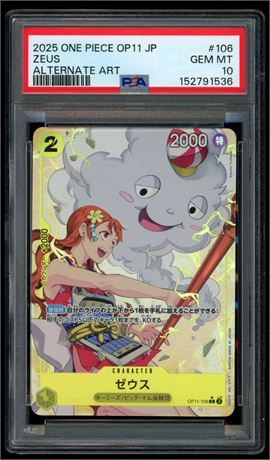 2025 One Piece OP11 #106 Zeus Alternate Art PSA 10 GEM MINT