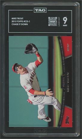 2013 Topps Mike Trout Chase it Down TAG 9 MINT