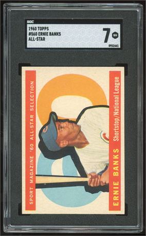 1960 Topps #560 Ernie Banks All-Star Hi# SGC 7 Nicely Centered