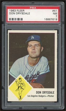 1963 Fleer #41 Don Drysdale PSA 7 NM