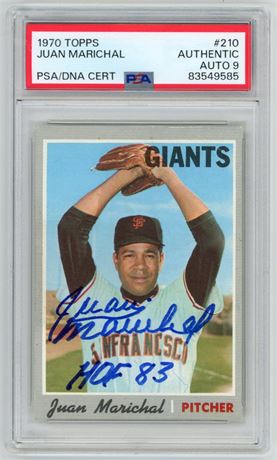 1970 Topps #210 Juan Marichal PSA Authentic Auto 9