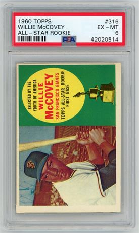 1960 Topps #316 Willie McCovey All-Star Rookie PSA 6 EXMT