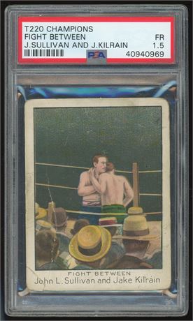 1910 T220 Mecca Champions Fight Between J.Sullivan/Jack Kilrain PSA 1.5 FAIR