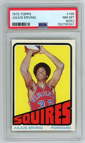 1972 Topps #195 Julius Irving RC PSA 8(OC)