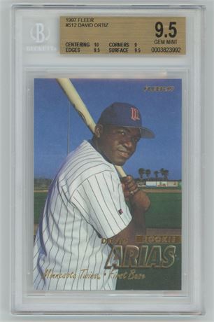 1997 Fleer #512 David Ortiz RC BGS 9.5 GEM MINT