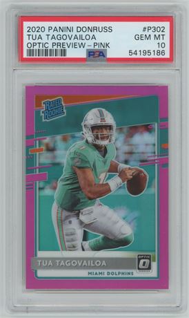 2020 Panini Donruss Tua Tagovliloa RC Optic Preview Pink PSA 10 GEM MINT