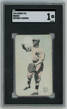 1916 Zeenut PCL Clarence Brooks Without Coupon SGC 1 POOR (Writing On Back)
