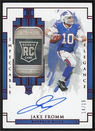 2020 Impeccable Elegance Jake Fromm RC 1/2 Troy Ounce Silver Auto 14/19