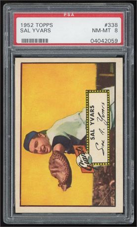 1952 Topps #338 High # Sal Yvars PSA 8 NMMT Beauty!